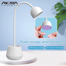 Robes Angnya Manucure portable rechargeable 24W White Lotus Nail Art Lampe à ongles réglable LED LED LED LED HINE avec câble USB