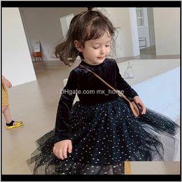 Robes Bébé Bébé Enfants Maternité Drop Delivery 2021 Filles Plus Veet Dentelle Princesse Robe Automne Et Hiver Mignon Mode Vêtements Pour Enfants 38