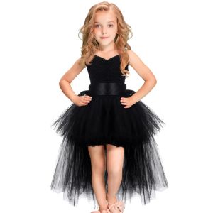 Robes filles noires robe tulle vneck train girl girl beirth anniversaire fête robe girn girl ball robe robe halloween costume 114yy