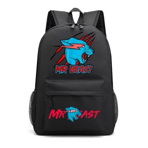 Robes dessin animé chaud vendant M. Beast entourant le sac d'études pour les jeunes et les femmes Sac à dos décontracté