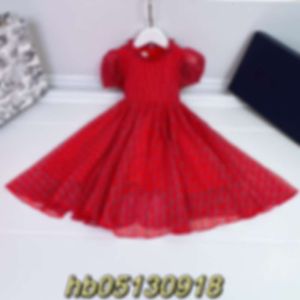 Jurken Kinders zomerkleding, Girl's Print overal op rode zijde, middellange westerse jurk, schattig modieus