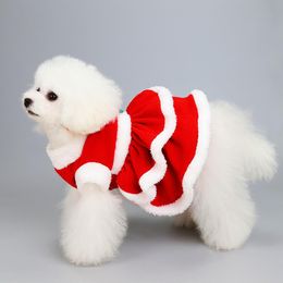 Jurken kerstdier dondenkostuum jurk puppy warme rokkleding herfst winter warme jassen kleding huisdier hond rode rok fancy jurk