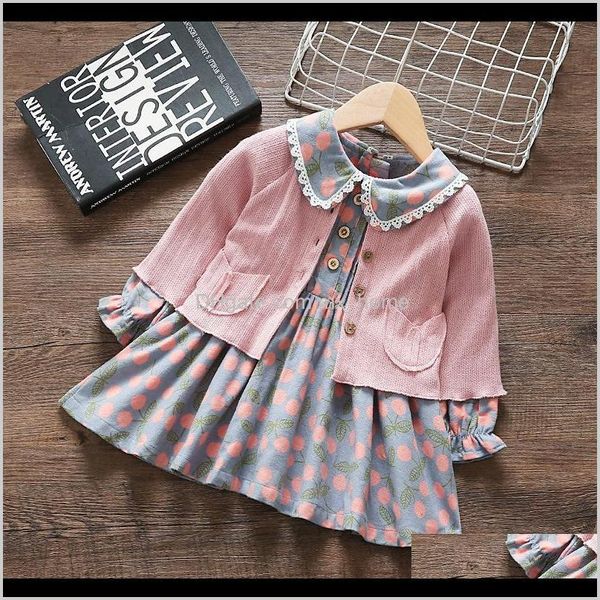 Robes Vêtements Bébé Enfants Maternité Drop Delivery 2021 Printemps Automne Born Cardigan Tricoté Ensemble Pour Childish Baby Girls À La Mode Princesse Ou