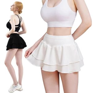 Jurken Cloud Hide Pocket Tennis Rokken voor Meisje Hardlopen Golf Sport Broekkirt Vrouwen Gym Fitness Shorts Workout Hoge Taille Sport Skort