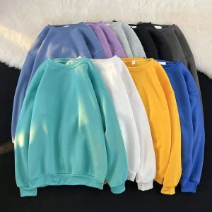 Robes couple Sweatshirts OneCK solides pour femme coréenne Drop épaule à manches longues 2023 Pillures surdimensionnées lâches décontractées