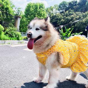 Jurken Daisy Print Dog Dress Puppy Pet Kleding voor middelgrote grote honden Kostuum Labrador Golden retriver grote hondenjurken Disfraz Perro