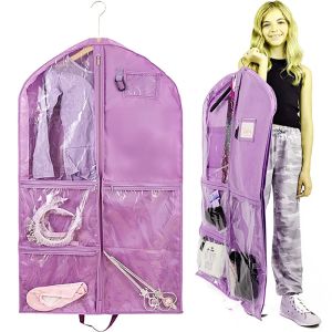 Robes Sac de vêtements de danse avec poches accessoires pour costumes Couvre-robe Competitions de voyage Protecteur Protecteur pliable Vêtements suspendus Sac de couverture