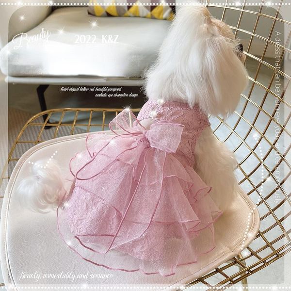 Robes Jupe pour chien Robe jupe douce et légère Cool pour le printemps et l'été Vêtements pour chiens coréens Bichon Petit chien Teddy Pet Cat Vêtements