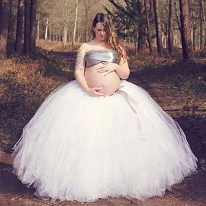 Jurken Mode Handgemaakte Bundel Tule Tutu Rokken voor Zwangere Vrouw Fotografie Props Fulllength Lange Ballroom Tutu Faldas Saia Jupe