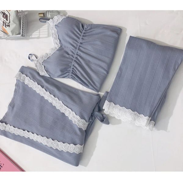 Robes FDFKLAK 3PCS / SET 100% Coton Grossesse Pamas Suit de nuit à manches longues Printemps Automne allaitement Femme enceinte Amallage