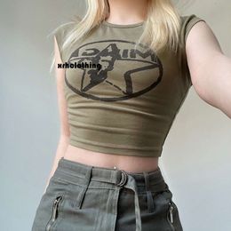 Jurken Feng 2024 Spring/Summer Women's Street Fashion Brand Spicy Girl Star Print Short Sleeve Slim Fit T-shirt