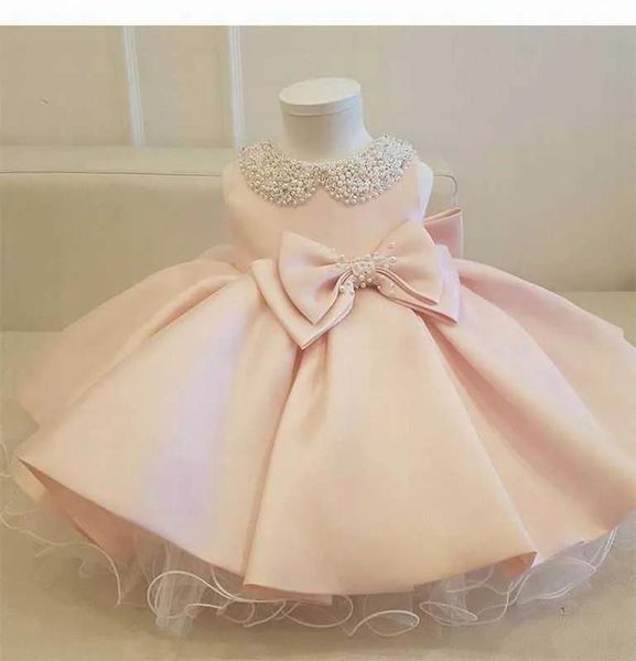 Vestidos de niña de flores vestido de princesa bebé mullido tul boda collar de cuentas primer cumpleaños noche E20003 210610