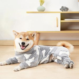 Jurken Vier Benen Hond Pamas Puppy Fleece Winter Warme Hond Jumpsuit Leuke Dierenkleding Onesies voor Middelgrote Honden Labrador Jas