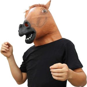 Vestidos Funny Ladex Horse Head Animal Mask Up Stop para adultos Hombres Mascarada Cumpleaños Año Nuevo Pascua Carnival Club nocturno Fiesta