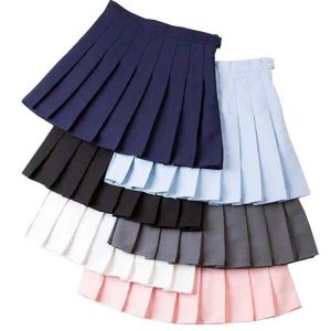 Robes fille plissée de tennis jupe taille haute robe courte avec sous-pants scolaires minces uniformes femmes pom-pom girl adolescente jupes badminton