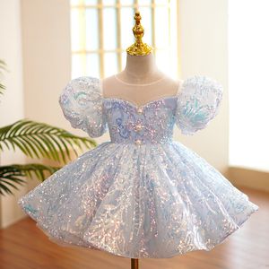 Robes Girls Breaded Birthday Farty Fleur fille pour le mariage APPLIQUES FLORALES MADIES MADIPES JUTES TIERES