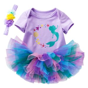 Robes filles Tutu jupes bébé vêtements ensemble coton à manches courtes barboteuse nouveau-né enfant en bas âge vêtements tenue ensemble 3 pièces/ensemble Costumes de danse