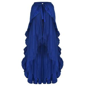 Vestidos góticos faldas extra largas para mujer, falda de tul plisada de fiesta Steampunk, ropa gótica marrón y azul, ropa de Cosplay 2022