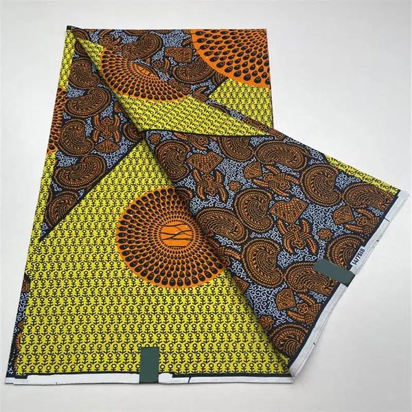 Robes Vendant chaudes vendant de haute qualité Coton africain Real cire ankara imprimés cire de cire pour robe de couture de matériau 6 yards.N196