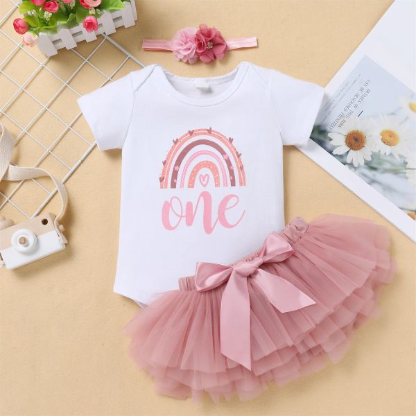 Robes Baby Girls Baby Girls Tenue de fête d'anniversaire d'une an