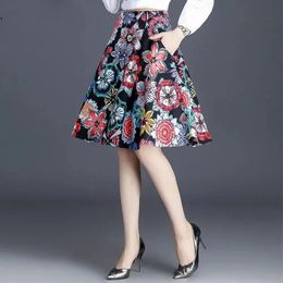 Kleider Jupe Femme Vintage Drucken Hohe Taille Gefaltete Rock Frauen Frühling Herbst Koreanische Floral Haruku Mini Röcke Faldas Mujer Moda 2023