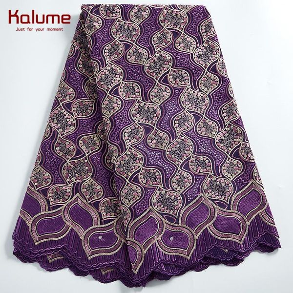 Kalume – tissu africain en dentelle de coton, 5 Yards, tissu nigérian en dentelle de coton, Tissus de haute qualité, Jersey pour coudre des vêtements pour femmes, H2307