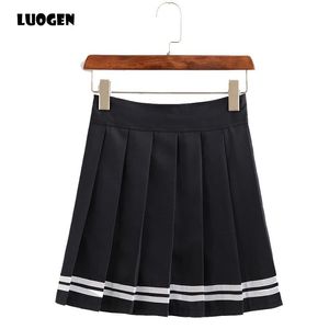 Robes Kawaii Japanese School Girls Elastic Shorts sous jupe Femmes Mini plias Saias Sailor JK Uniform High Taies jupes Couleur solide