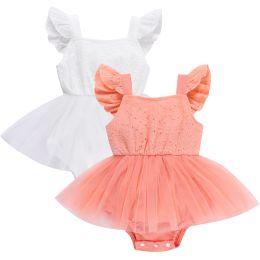 Jurken Kinderen Elegante Jurken voor Meisjes Zomer Peuter Baby Party Bruiloft Kinderkleding Prinses Meisje Holle Tule Kanten Jurk