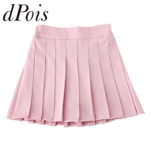 Jurken Kindertennisskorts voor meisjes Effen kleur Elastisch Hoge taille Schooluniform Minirok met shorts Chilldren geplooide rokken