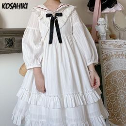 Vestidos KOSAHIKI japonés Kawaii Mujer holgado y plisado Vestido De princesa lindos vestidos De estudiante otoño 2023 nuevo Vestido De Mujer Lolita