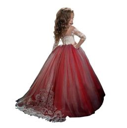 Jurken Lace Backless Flower Girl -jurken Baby Girl Birthday Party Christmas Communion Dresses Children Girl Feestjurken