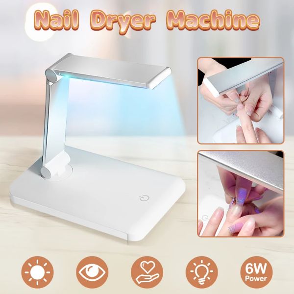 Robes LED LAMPE LEMPE LECTURE LEUR Sécheur à ongles 10 Perles de lampe USB Touch Control Chauffage Lampe pour outils d'art Nail Tools Manucure Home Travel Girls Femmes