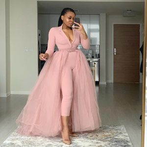 Robes longues en tulle superposition femmes jupe pour combinaison robes de bal balayage train jupe détachable poussiéreux rose tutu taille élastique superposition