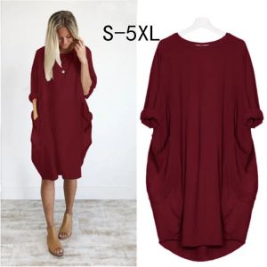 Robes Vêtements de maternité en vrac à manches longues Blouse T-shirt Robe Casual Femme Femmes Pull Top Robe Robe Solide Vêtements de grossesse