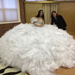Robes De luxe 2020 robe de bal robes de mariée hors de l'épaule appliqué robes de mariée arabe dubaï grande taille perles gitane Weddin