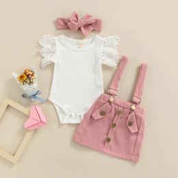 Vestidos Ma Baby 018M Conjunto de ropa para bebé recién nacido, mameluco de punto de encaje, vestido con tirantes, faldas, trajes, ropa de disfraz de verano D95