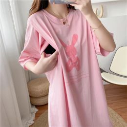 Robes Vêtements de maternité Robe une pièce de bande dessinée pour les femmes enceintes Robe de maternité droite Allaitement PregnantClothes 9091