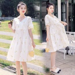 Jurken Maternity Dress Summer Jurk Verpleging Kleding Go Tide Mom Persoonlijkheid Koreaanse versie Rok Zomer Net Red Maternity Dress