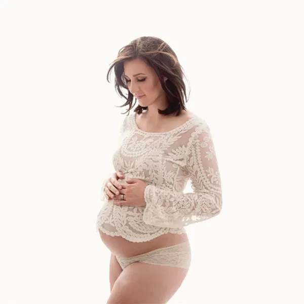 Robes maternité photographie en dentelle tops femme enceinte en dentelle crochet tops de maternité pour la prise de vue photo