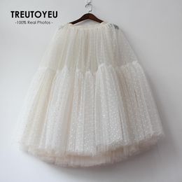 Vestidos Maxi Faldas Largas de Tul para Mujer Falda Plisada de Lunares Blancos y Negros con Forro Casual Fiesta Fairycore Verano Invierno 2022