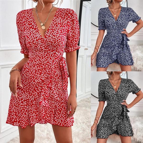 Habille moi hoydsn nouveau chaud vendant sexy en lacet floral robe d'été robe de dame originale pour femme 2022 robe sexi femme manche courte