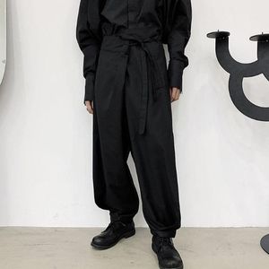 Habille des pantalons masculins printemps et pantalon d'automne pantalon de harem décontracté pour hommes de grande taille de jeunesse noire yamamoto style