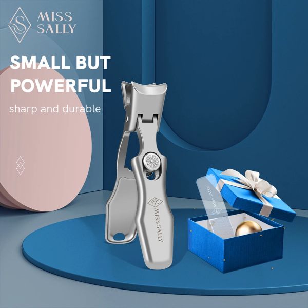 Vestidos Miss Sally Antisplash Nail Clipper Juego de la mandíbula ancha Apertura de acero inoxidable Cutter Manicure Hool