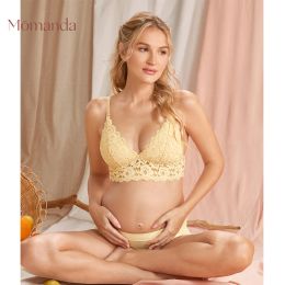 Robes Momanda Wire Free Maternity Mallfeeding Bralette légèrement doublé de soutien-gorge en dentelle en dentelle pour femmes enceintes sexy plus taille dd e 40