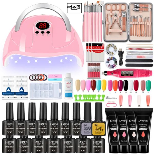 Robes Kit d'ongle Force à ongles de gel à ongles avec lampe UV Acrylique Extension Gel Polon à ongles Coupage à ongles Clippers Manucure Tool à outils de pédicure