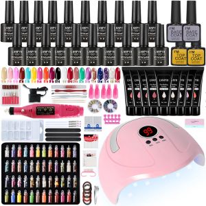 Jurken Nagelset Elektrische nagelboorboor Polish Gel Nail Boor Hine Kit met UV LED LAMP NAIL DROYER MANICURE SOAKOFF EXTRESSIE TROOL