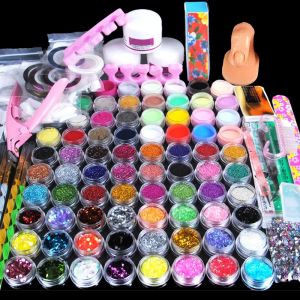 Robes Nails Ensemble en acrylique Powder Glitter Manucure Set pour nail art kit gems décoration cristal raminestone Brush Tools Kit pour la manucure