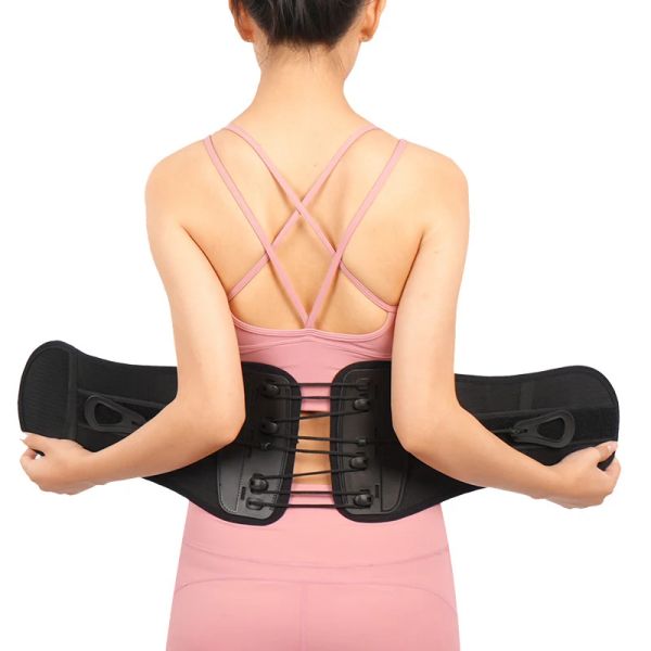 Robes Nouveau design système de poulie correcteur de posture orthopédique attelle du bas du dos bande musculaire lombaire équipement de protection taille ceinture de soutien de gymnastique