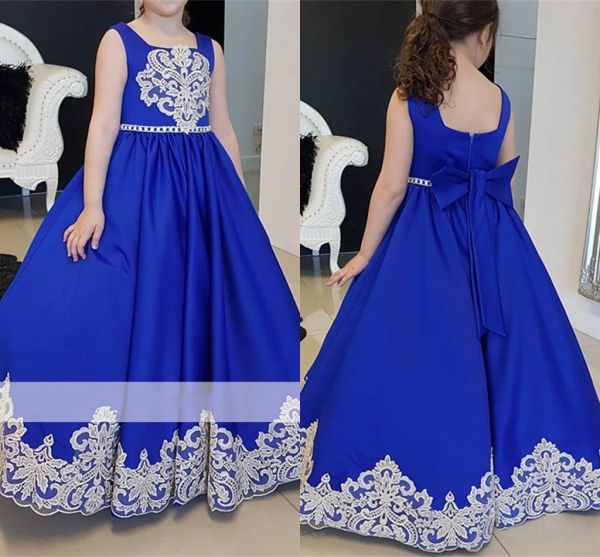 Vestidos Nuevos vestidos de concurso de niñas royal azul barato