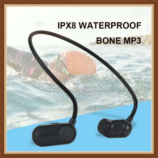 Robes OKCSC Bone Conduction mp3 Hifi Music Player IPX8 Imperrofroping 8G 16G Sport de natation des joueurs extérieurs Style USB Charge USB